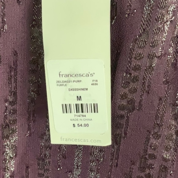 Francesca’s Collections | Purple “Zelda” Shimmer Mini Shift Dress - Picture 6 of 13